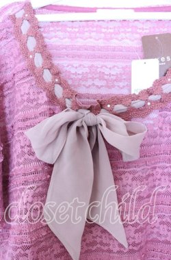 画像2: axes femme / 総レースショート丈プルオーバー M ピンク O-25-08-29-007-AX-TO-OW-OS