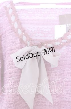 画像2: axes femme / 総レースショート丈プルオーバー M ピンク O-25-08-29-007-AX-TO-OW-ZT010