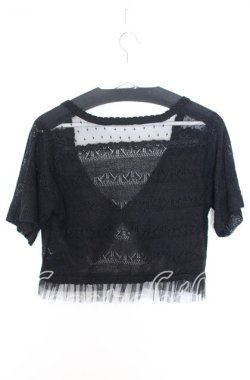 画像2: axes femme / チュールフリル透かしボレロ M クロ O-25-08-29-008-AX-TO-OW-OS
