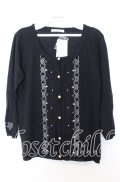 axes femme / 縦ラメ刺繍入りカーディガン M クロ O-25-08-29-011-AX-TO-OW-OS