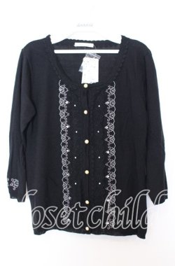 画像1: axes femme / 縦ラメ刺繍入りカーディガン M クロ O-25-08-29-011-AX-TO-OW-OS