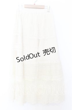 画像1: axes femme / 刺繍レース使いチュールスカート M キナリ O-25-08-29-015-AX-TO-OW-OS