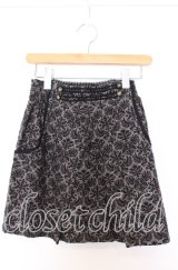 axes femme / ダマスク柄台形スカート M クロ O-25-08-29-020-AX-SK-OW-ZT257