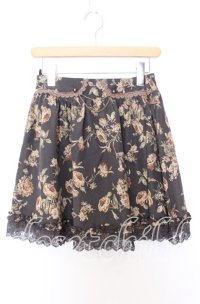 axes femme / アンティーク花柄スカート M クロ O-25-08-29-023-AX-SK-OW-ZT272