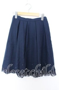 axes femme / バックリボンスカート M ネイビー O-25-08-29-024-AX-SK-OW-ZT002