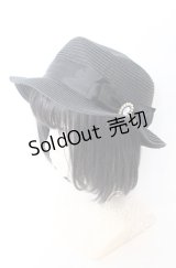 m petit by misako / ストローハット  クロ O-25-08-29-027-LO-AC-YM-ZT500