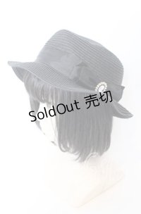 m petit by misako / ストローハット  クロ O-25-08-29-027-LO-AC-YM-ZT500