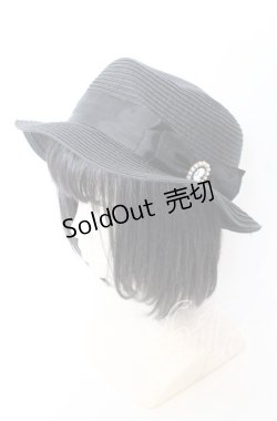 画像1: m petit by misako / ストローハット  クロ O-25-08-29-027-LO-AC-YM-ZT500