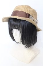 画像1: m petit by misako / ストローハット  ナチュラル O-25-08-29-028-LO-AC-YM-ZT500 (1)