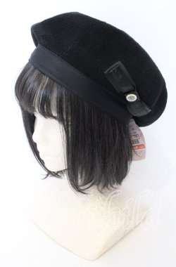 画像1: m petit by misako / NINA'SAM カメオベレー  クロ O-25-08-29-032-LO-AC-YM-OS
