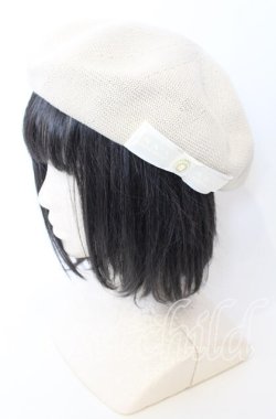 画像1: m petit by misako / NINA'SAM カメオベレー  生成り O-25-08-29-034-LO-AC-YM-OS