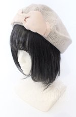 画像1: m petit by misako / AMリボンサーモベレー  ベージュ O-25-08-29-041-LO-AC-YM-ZT511 (1)