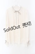 axes femme / はしごレース使いブラウス L キナリ O-25-08-30-032-AX-BL-OW-OS