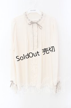 画像1: axes femme / はしごレース使いブラウス L キナリ O-25-08-30-032-AX-BL-OW-OS