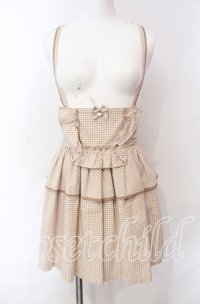 Emily Temple cute / ギンガムエプロンキャミソールワンピース  ベージュ O-25-08-30-033-ET-OP-OW-ZT261