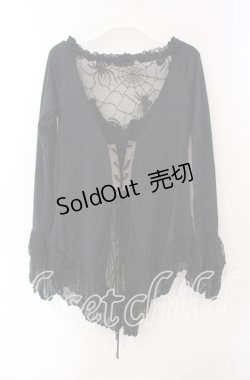 画像3: Qutie Frash / ホックデザイン蜘蛛メッシュカーディガン  ブラック O-25-08-30-040-QU-TO-OW-OS