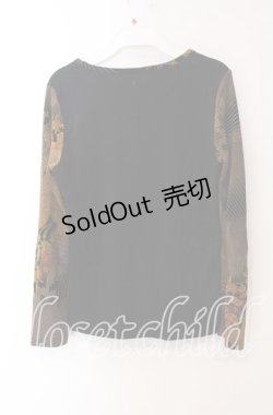 画像2: Qutie Frash / ちりめんスリーブカットソー  ブラック O-25-08-30-041-QU-TO-OW-OS