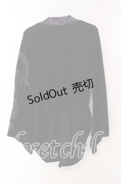 画像3: Qutie Frash / ドラゴンサテン切替変形カーディガン  ブラック×パープル O-25-08-30-042-QU-TO-OW-OS