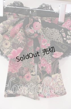 画像2: Qutie Frash / ちりめんリボン帯コルセット  ブラック O-25-08-30-044-QU-TO-OW-OS
