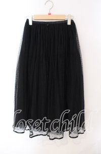 Franche Lippee / ドットチュールスカート M クロ O-25-08-30-045-LO-SK-OW-ZT064
