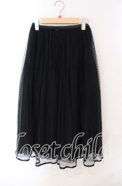 画像1: Franche Lippee / ドットチュールスカート M クロ O-25-08-30-045-LO-SK-OW-OS