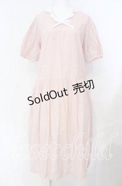 画像1: PINK HOUSE / 刺繍入りチェックロングワンピース  ピンク O-25-08-30-005-LO-OP-OW-OS
