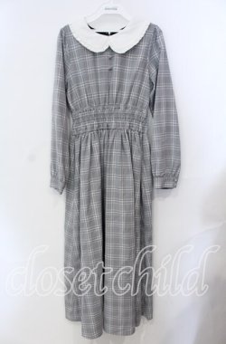 画像1: Ank Rouge / 丸襟グレンチェックワンピース M グレー O-25-08-30-053-CA-OP-OW-OS