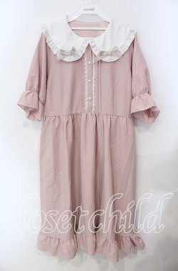 画像1: DearMyLoveWhip / 丸襟リボンワンピース 4L ピンク O-25-08-30-055-LO-OP-OW-OS