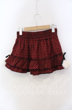 画像2: LIZ LISA doll / サイドぽんぽんラメチェックスカパン  アカ O-25-08-30-061-LO-SK-OW-OS