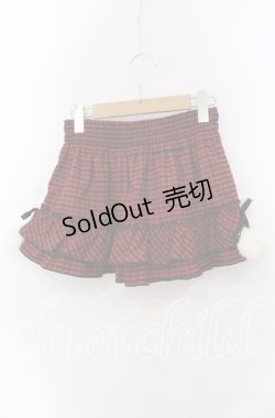 画像2: LIZ LISA doll / サイドぽんぽんラメチェックスカパン  アカ O-25-08-30-061-LO-SK-OW-OS