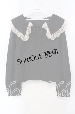 画像1: evelyn / 襟レースブラウス F クロ O-25-08-30-065-LO-BL-OW-OS