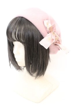 画像1: LIZ LISA / リボンベレー帽  ピンク O-25-08-30-1005-LO-AC-OW-OS