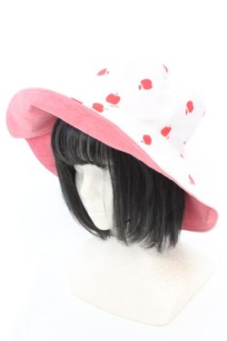 画像1: MILK / リバーシブルハット  ピンク×アカ×シロ O-25-08-30-1007-ML-AC-OW-OS