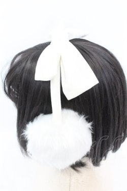画像2: Candy Stripper / ハートイヤーマフ  ホワイト O-25-08-30-1001-PU-ZA-OW-OS