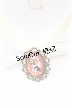 画像1: metamorphose / ブローチ付きタッセルチョーカー  アイボリー O-25-08-30-1012-ME-AC-IG-OS