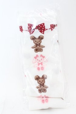 画像1: BABY,THE STARS SHINE BRIGHT / くみゃちゃんのSweet Heart Check柄オーバーニーソックス  シロ O-25-08-30-1027-BA-ZA-IG-OS