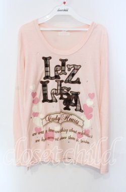 画像1: LIZ LISA / ロゴアップリケカットソー  ピンク O-25-08-30-067-LO-TO-OW-OS