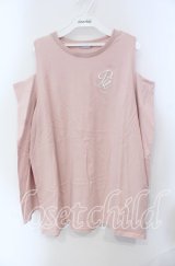 axes femme POETIQUE / 刺繍オフショルロンＴ  ピンク O-25-08-30-069-AX-TS-OW-ZT010