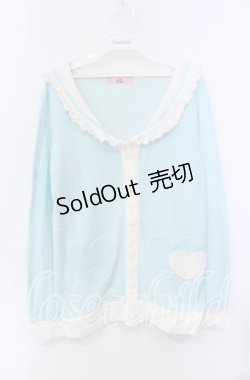 画像1: Ank Rouge / ハートポケットカーディガン  サックス O-25-08-30-070-CA-TO-OW-OS