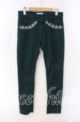 axes femme / ローズ刺繍パンツ M グリーン O-25-08-30-075-AX-PA-OW-ZT257