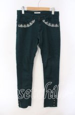 画像1: axes femme / ローズ刺繍パンツ M グリーン O-25-08-30-075-AX-PA-OW-ZT257 (1)