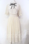 m petit by misako / 梨地水玉切り替えワンピース M アイボリー O-25-08-30-007-LO-OP-OW-OS