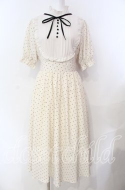 画像1: m petit by misako / 梨地水玉切り替えワンピース M アイボリー O-25-08-30-007-LO-OP-OW-OS