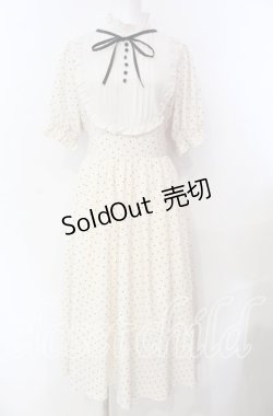 画像1: m petit by misako / 梨地水玉切り替えワンピース M アイボリー O-25-08-30-007-LO-OP-OW-OS