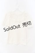 Ank Rouge / デコルテレース切り替えテレコトップス M アイボリー O-25-08-30-078-CA-TO-OW-OS