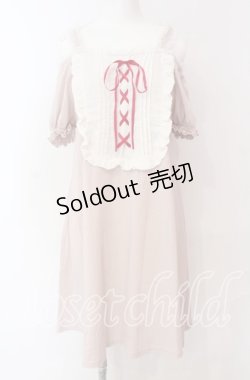 画像1: Ank Rouge / ヨークスピンドルオフショルカットワンピース M ピンク O-25-08-30-081-CA-OP-OW-ZT069