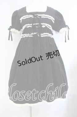 画像1: metamorphose / 別珍袖付ジャンパースカート  クロ O-25-08-30-008-ME-OP-OW-OS
