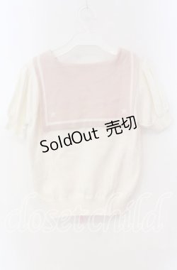 画像2: Ank Rouge / スピンドルセーラーニットトップス M アイボリー×ピンク O-25-08-30-089-CA-TO-OW-OS