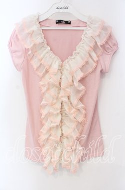 画像1: Ank Rouge / ラッフルフリルトップス M ピンク O-25-08-30-092-CA-TO-OW-OS