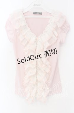 画像1: Ank Rouge / ラッフルフリルトップス M ピンク O-25-08-30-092-CA-TO-OW-OS